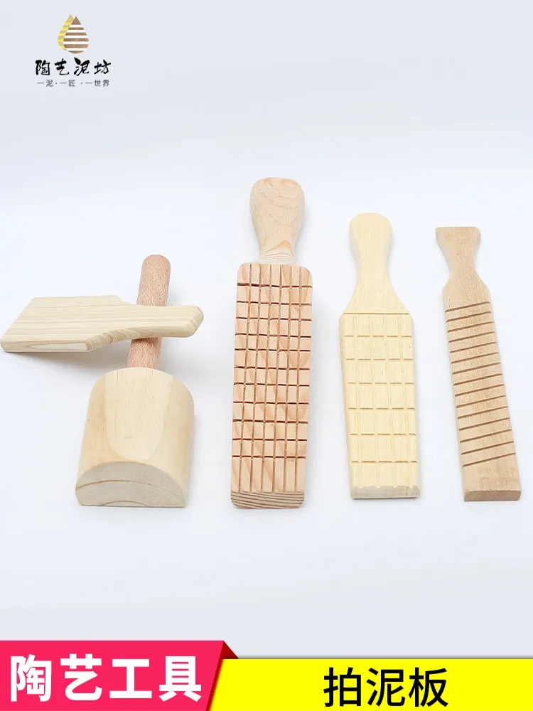 Pottery Clay Slab Children's Clay Slab Wooden Trumpet Slab, Ceramic Tool Pottery Bar Kindergarten Wooden Mallet