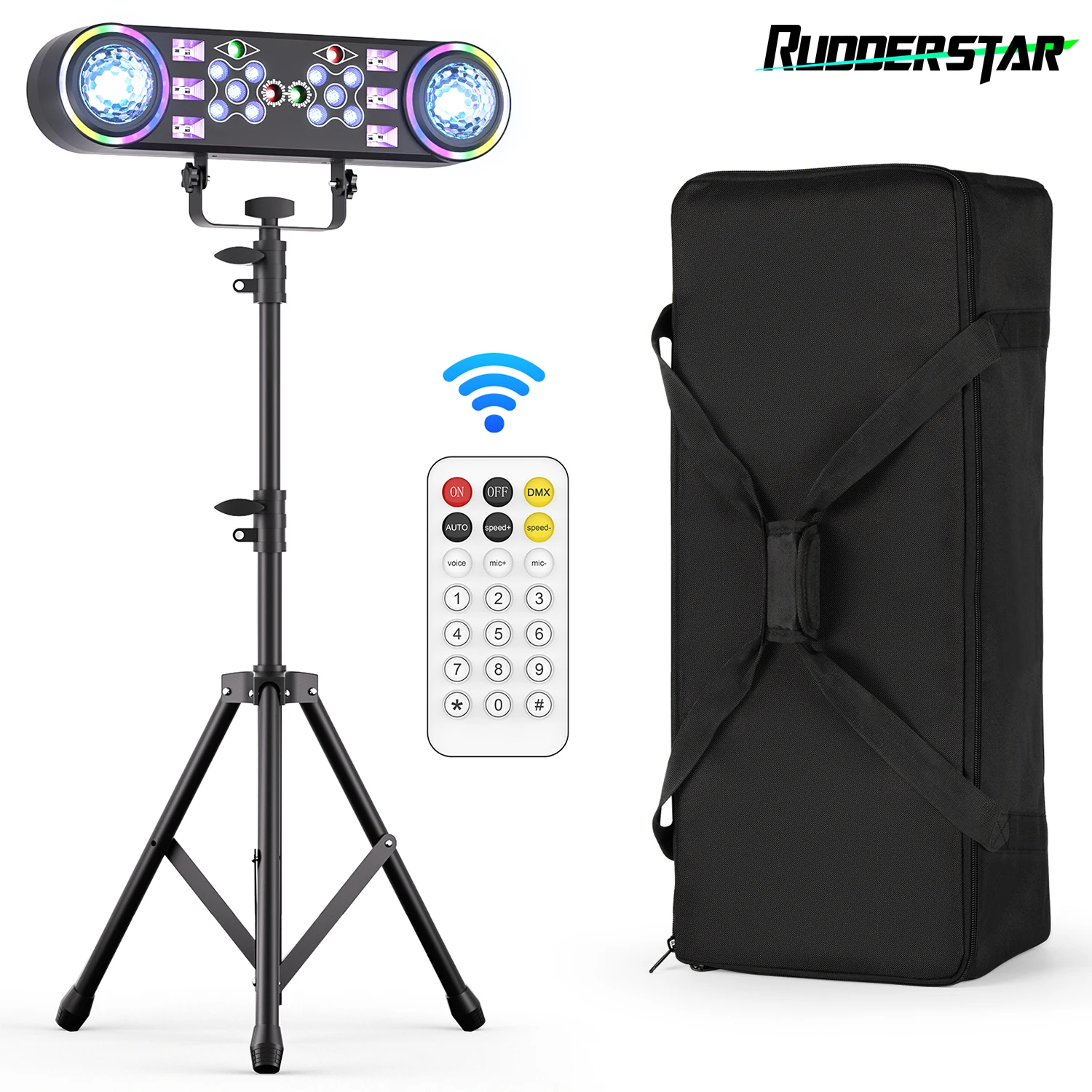 

80W 7in1 RGBW LED Effect Lights Bracket Lights w/Bag Magic Ball Lights Remote Control Stage Lighting for DJ Disco Party Theater