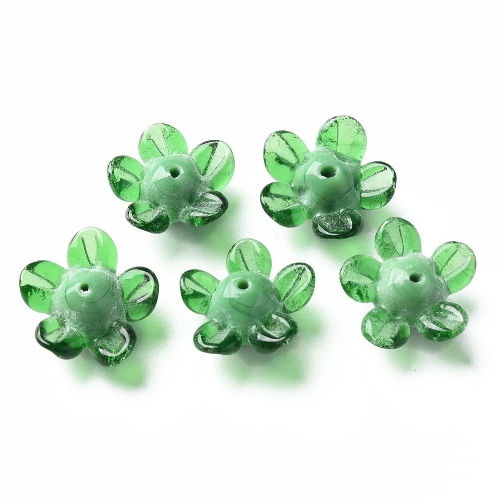 

30Pcs Flower Handmade Lampwork Beads for jewelry making DIY bracelet necklace earring decor accessories 14.5~15.5x15~16x7~8mm