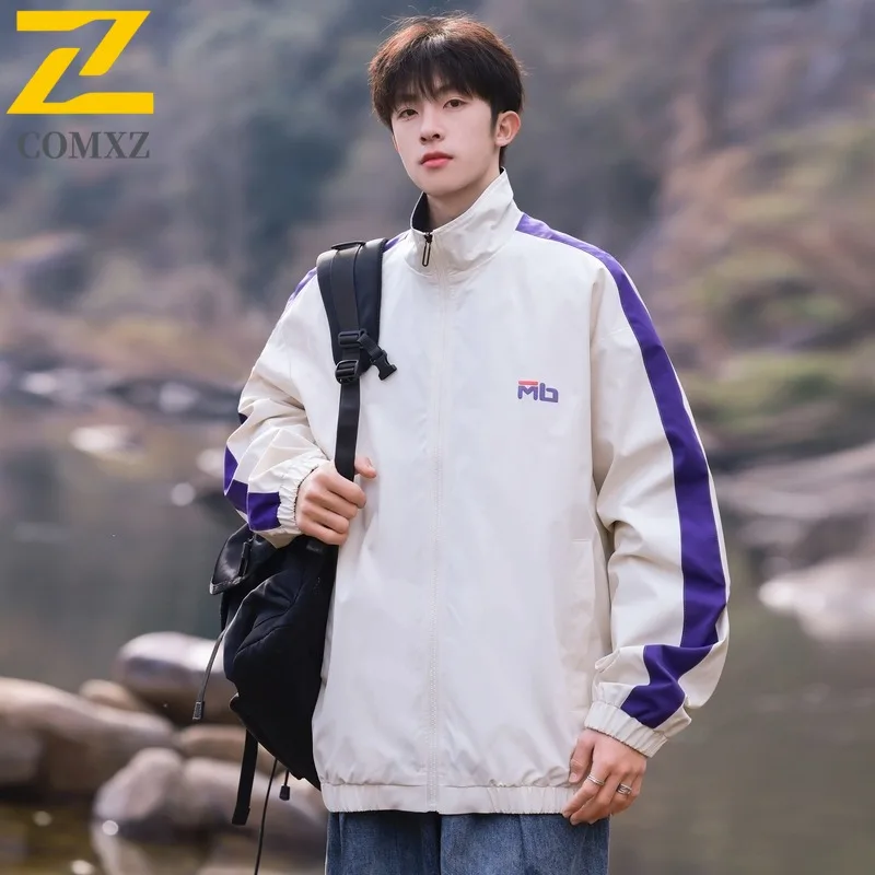 

COMXZ 2025 Мужская повседневная куртка, весенняя свободная посадка, универсальное модное пальто в корейском стиле, модная верхняя одежда, уличный стиль