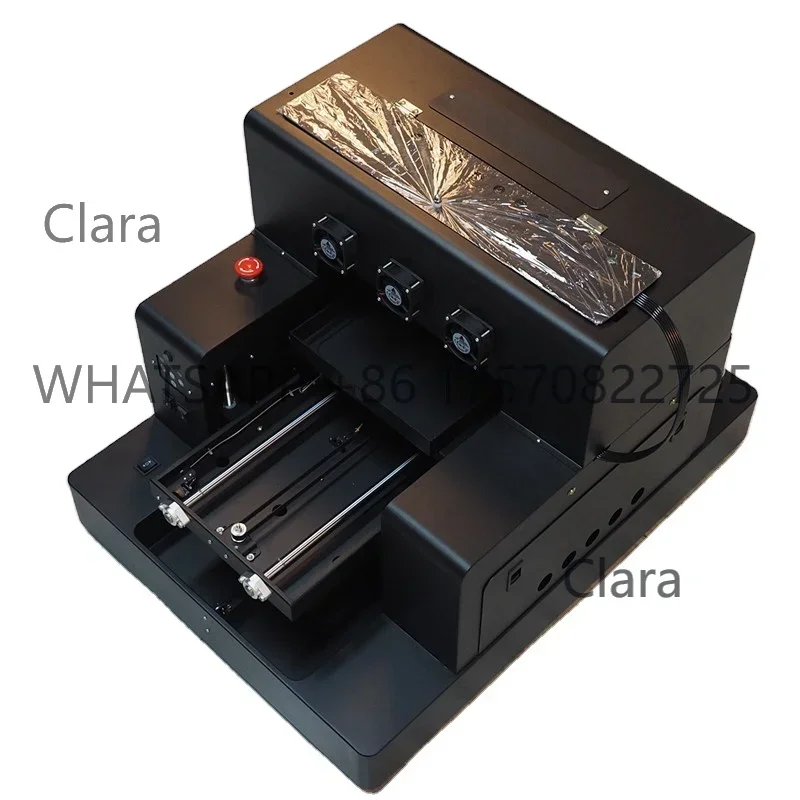 Clara Tools StoreA4 Mini UV Printer-Smallest Cheapest UV Flatbed Printer for Phone Cover Printing With Software L805 Print HeadC
