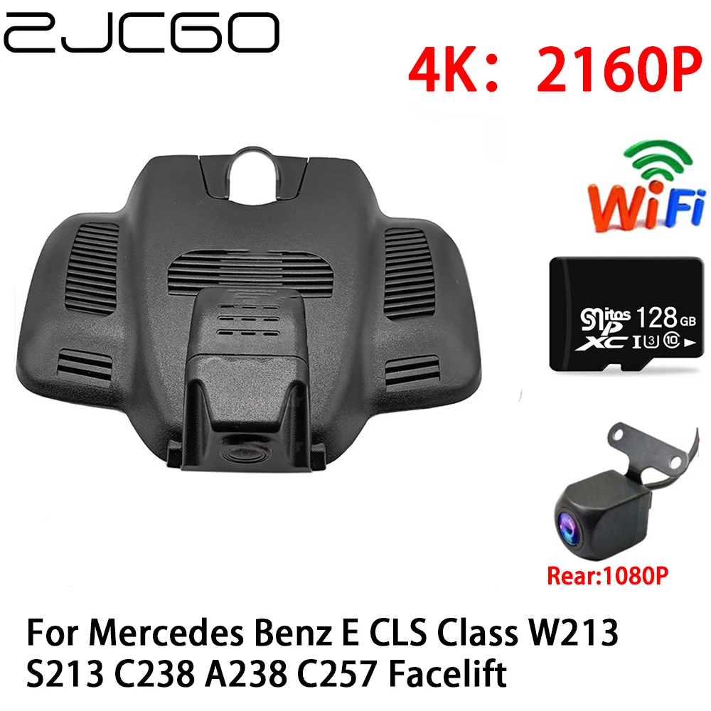 Zjcgo 2K 4K Auto Dvr Dashcam Wifi Camera Voor Achteruitrijcamera 2 Lens 24H Voor Mercedes Benz E Cls Klasse W213 S213 C238 A238 C257 Facelift