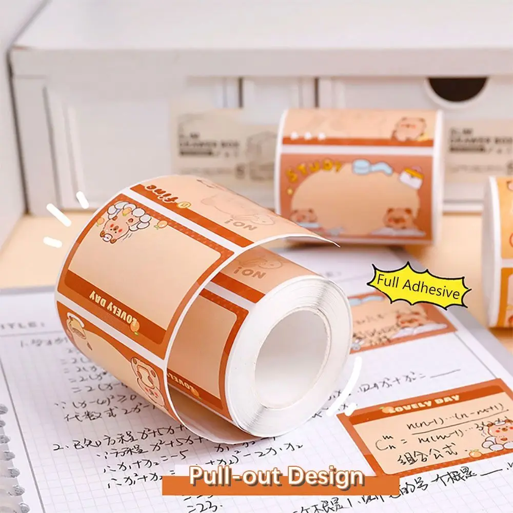 Portable Capybara/Panda Sticky Note Pull-out Design Stationery Memo Pad Multifunctional DIY Scrapbook Sticker School/Office