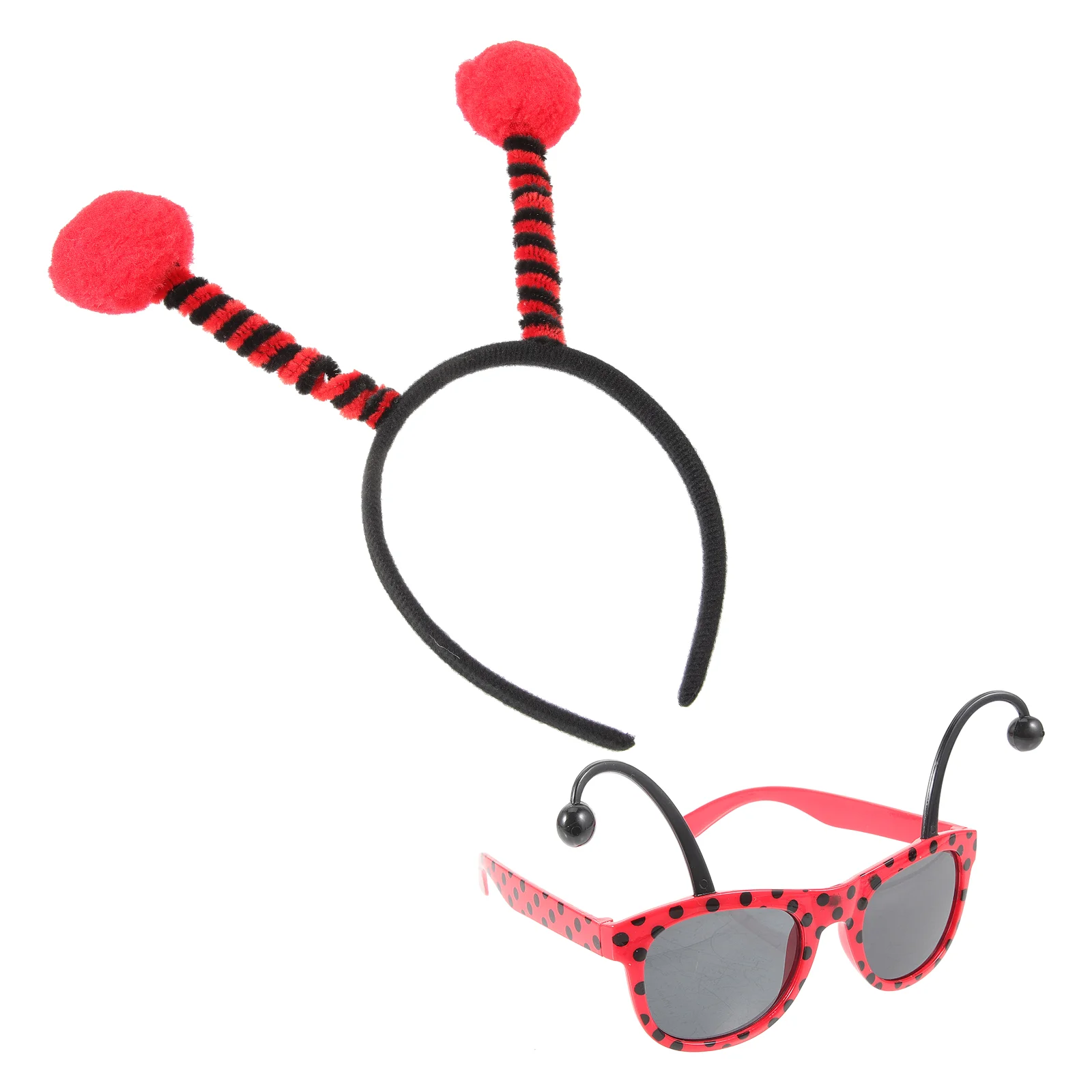 Ladybug Antenna and Glasses Party Props Fairy Accessories Cosplay Ear Headband Animal Kids