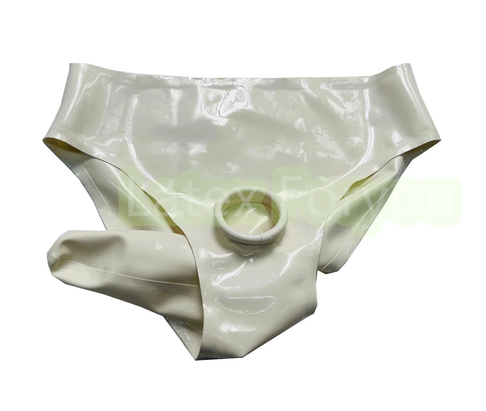 

Handmade natural Latex underwear Men latex gummi brief Front ring hole with anus sheath 0.4mm custom made costumes