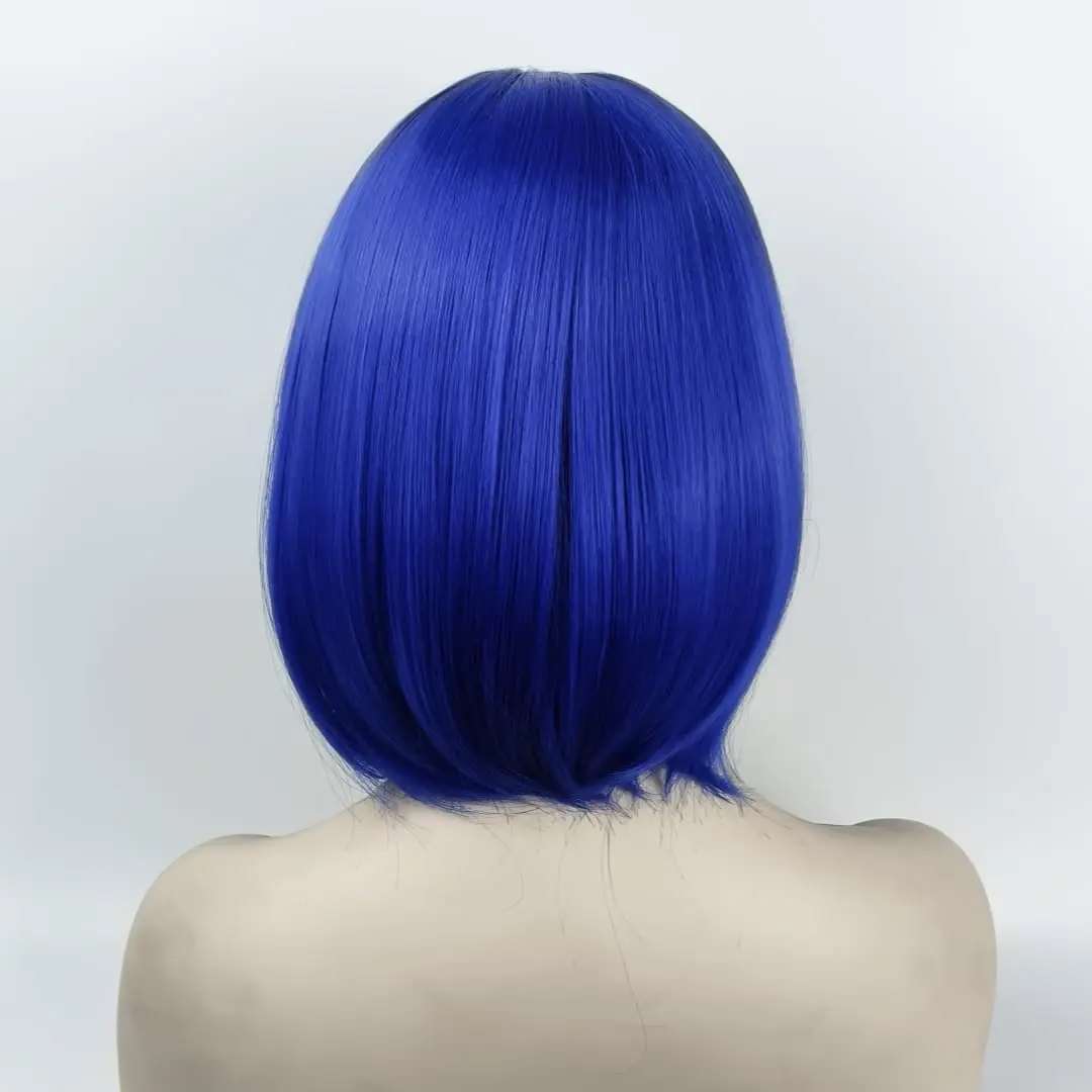 Cosplay Halloween Party Movies Coraline Cosplay Women Girls Women's Dark Blue Bob Wigs Colored Bob Synthetic Wigs