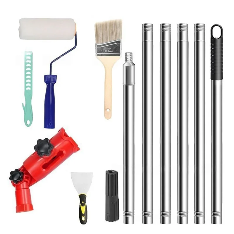 AT19-Paint Brush Extender Long Handle Paint Brush For Walls, Corners, Edges,Corner Painting Tool For Paint Roller, Paint Edger T