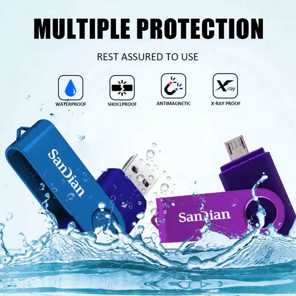 SanDian-Pen Drive Usb 3,0 de 2TB, unidades Flash USB de 1TB, 512GB, Metal tipo C, OTG, alta velocidad, resistente al agua, 128GB