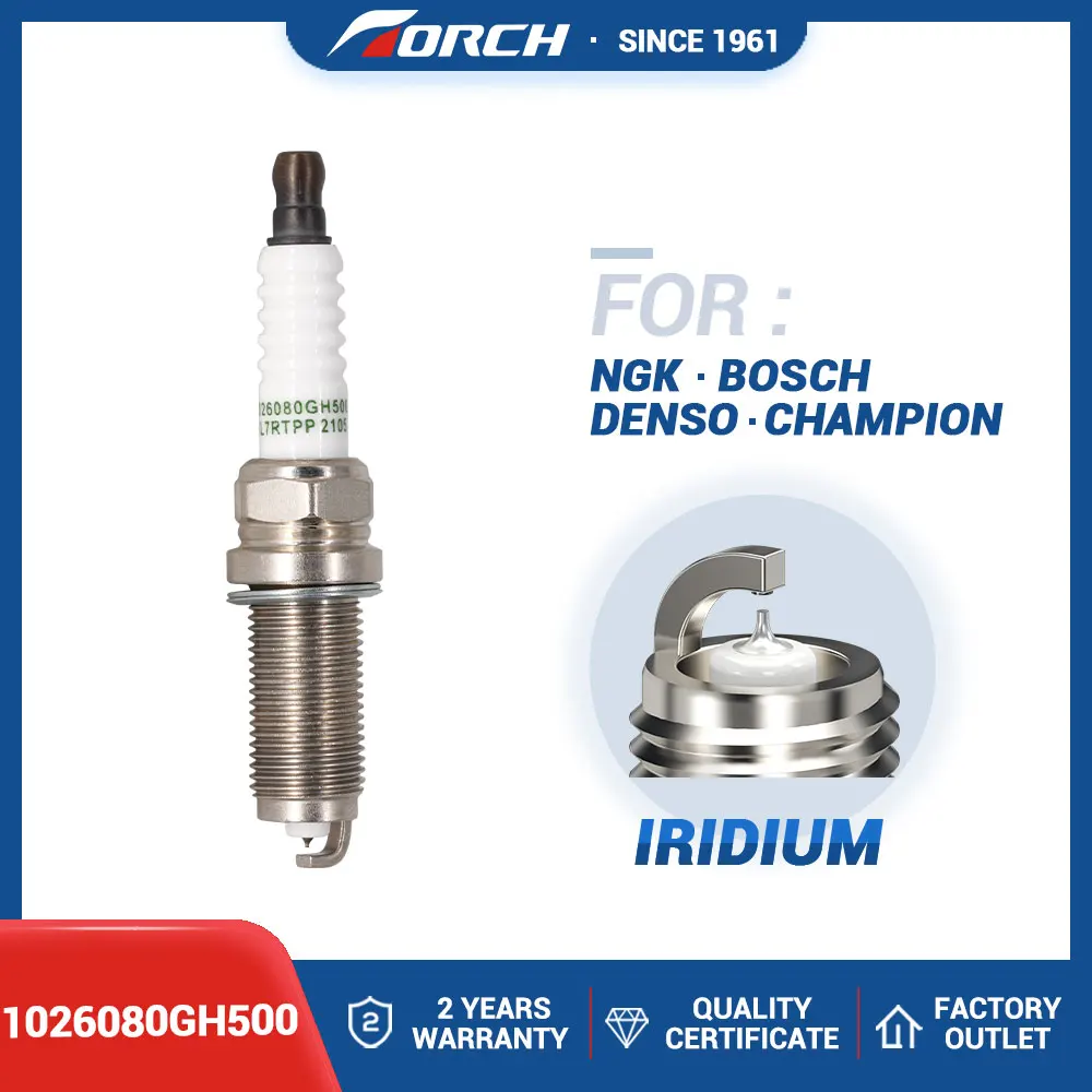 High Quality China Original Torch Spark Plug 1026080GH500 Candel Replace for Torch KL7RTI/KL7RTPP for JAC Auto Replacement Parts