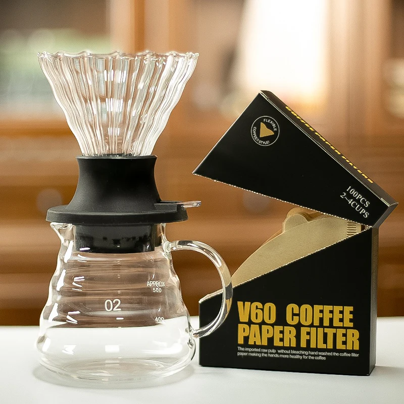 

Adjustable Glass Coffee Dripper Filter Cup Home Immersion Coffee Dripper and Filters Glass Hand-brewed Conical Coffee Maker Cup