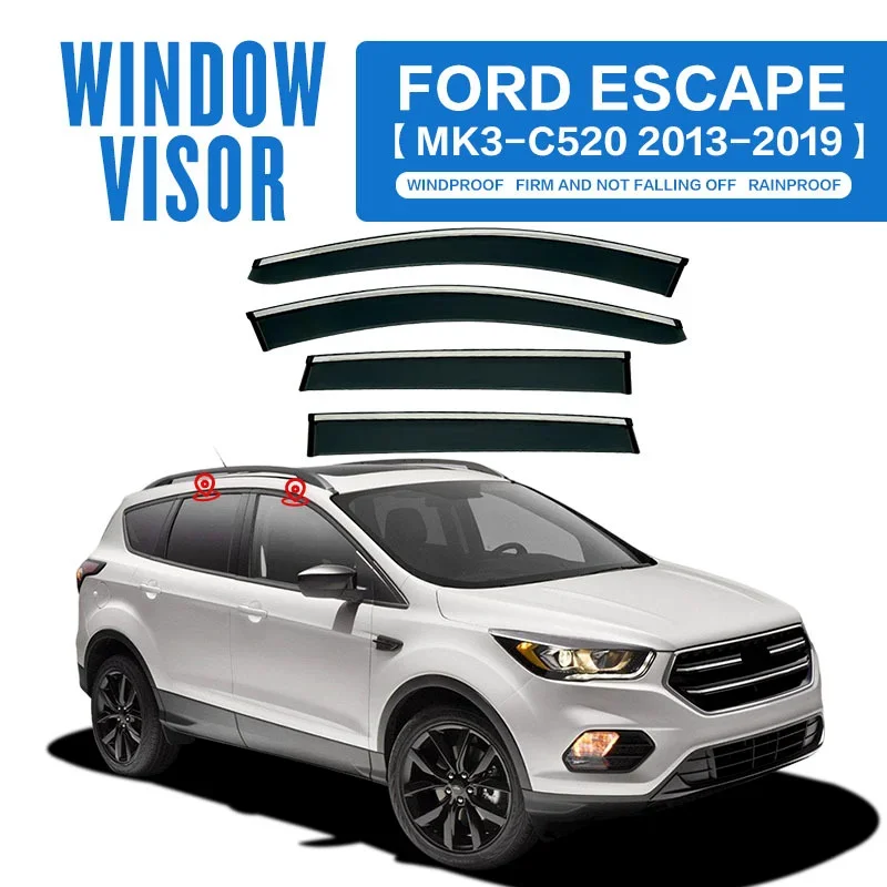 

For FORD ESCAPE C520 2013-2019 Window Visor Vent Shades Ventvisor Wind Deflectors Visors Rain Visor Body Kit
