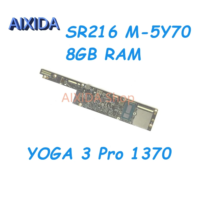 AIXIDA 5B20G97341 AIUU2 NM-A321 For Lenovo YOGA 3 Pro 1370 Laptop Motherboard SR216 M-5Y70 CPU 8GB RAM Mainboard