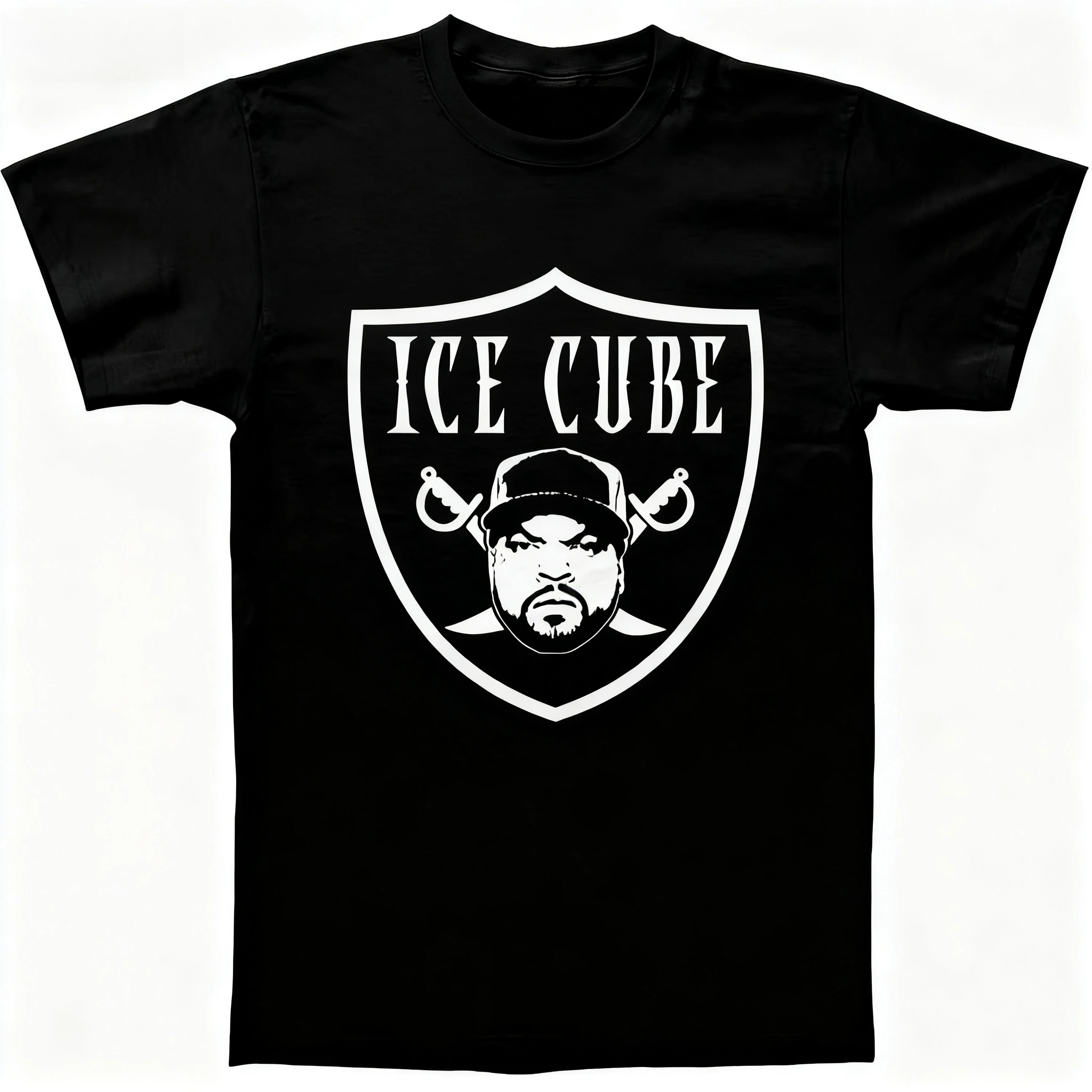 2025 الصيف تصميم الأزياء مضحك آيس كيوب رايدر S100% القطن الخالص تي شيرت مطبوع س الرقبة قمصان قصيرة الأكمام النساء الجولة الرقبة Y2k