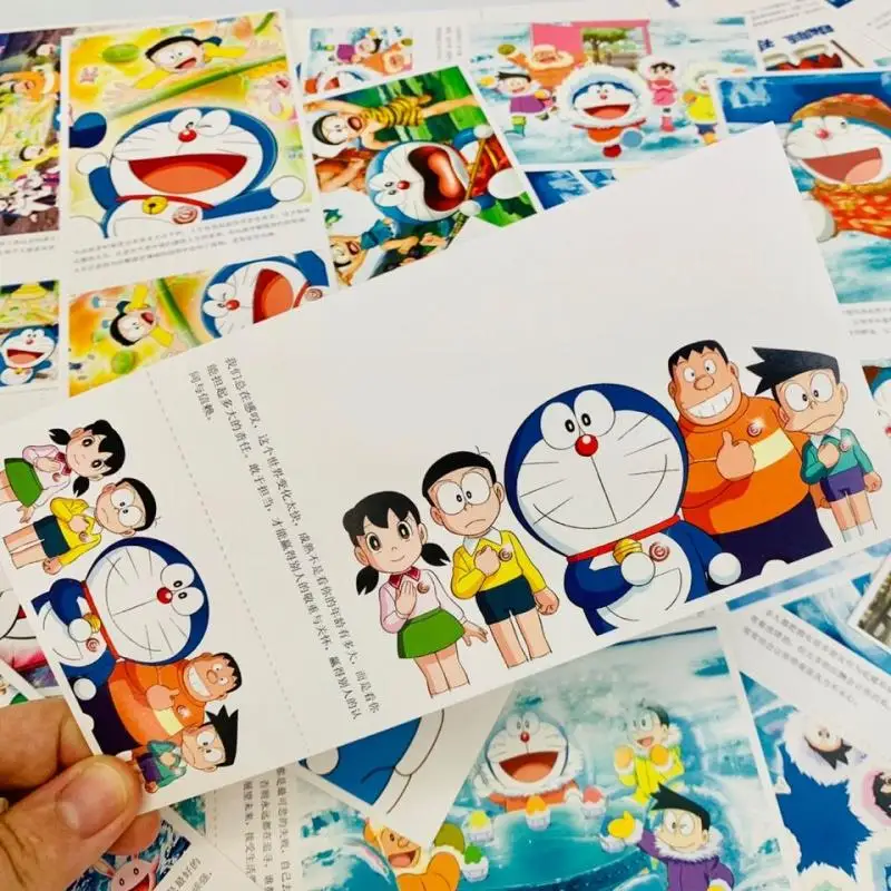 Japanese Anime Doraemon Dingdang Cat Cartoon Postcard Creative Design Collection Birthday Present Kawaii Anime Peripherals