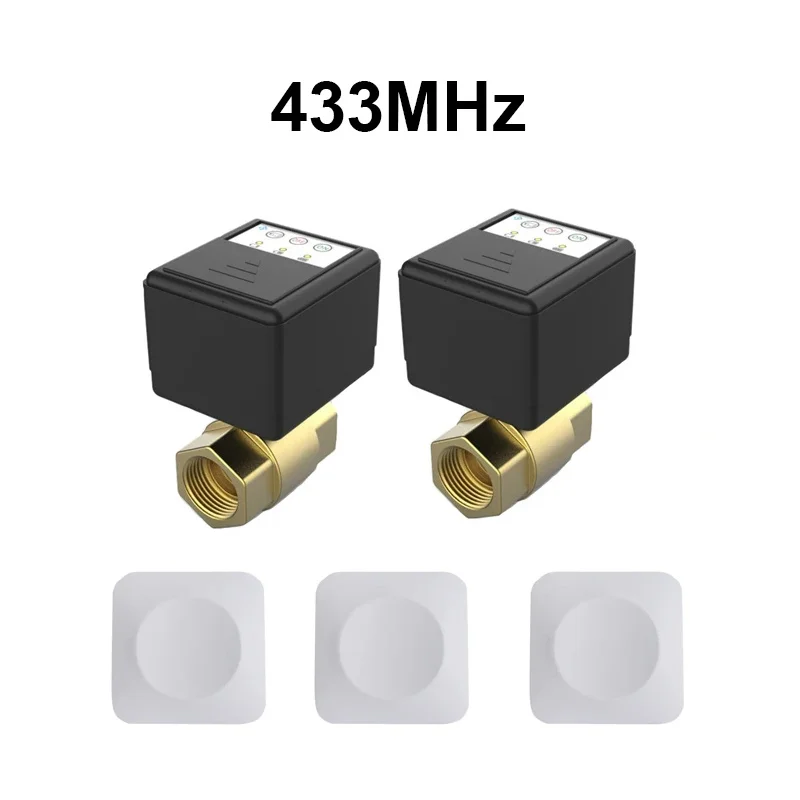 2pcs 433MHZ WIFI Brass Smart Ball Valve DN15 DN20 DN25 and 3pcs Wireless Water Sensor for Overflow Wireless Water Leak Sensor