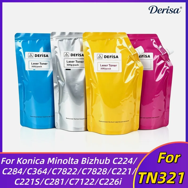 300g/bag Compatible Toner Powder For Konica Minolta Bizhub C224 C284 C364 C7822 C7828 C221 C221S C281 C7122 C226i TN220 TN321