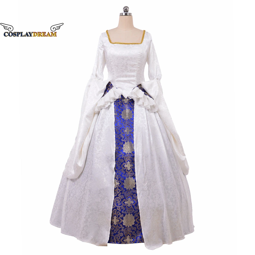 

Elizabeth Tudor Queen Cosplay Costume Anne of the Thousand Days Tudor Period Dress Anne Boleyn White Dress Ball Gown Custom Made