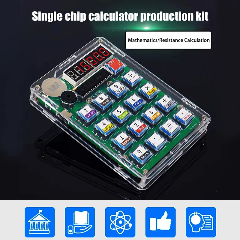 1Set DIY Calculator Electronic Production Kit LED Digital Tube Display With Shell Single-Chip Microcomputer Soldering Practice