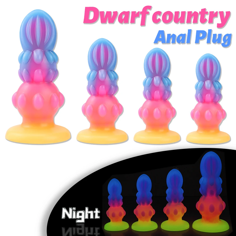 

Soft Silicone Luminous Colorful Anal Dildo Toys Butt Plug Buttplug Anus Dilator Masturbator Suction Cup Worn Sex Toys for Women