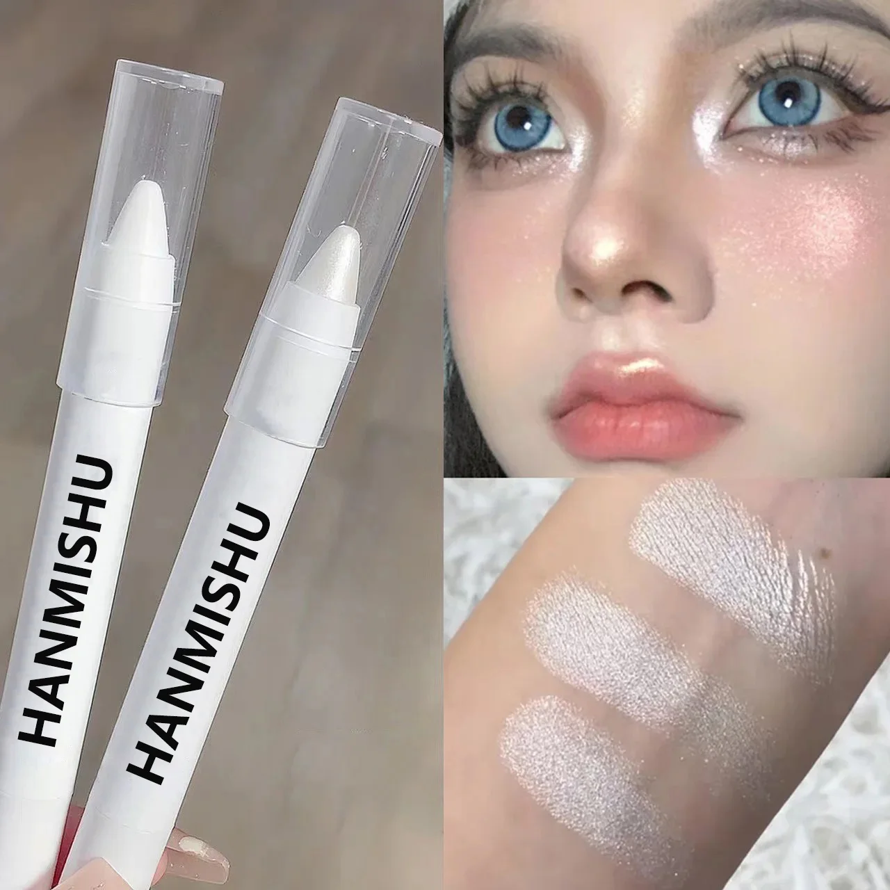 Waterproof Lying Silkworm Pen Pearl Matte White Eyeliner Pencil Eyes Head Brightening Flash Highlighter Eyeshadow Stick Cosmetic