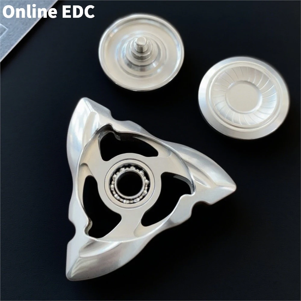 Giocattoli EDC usati TSEDC Faiz Fidget Spinner Giocattoli Fidget in acciaio inossidabile per adulti Fidget Spinner a tre pale Gadget per alleviare l'ansia
