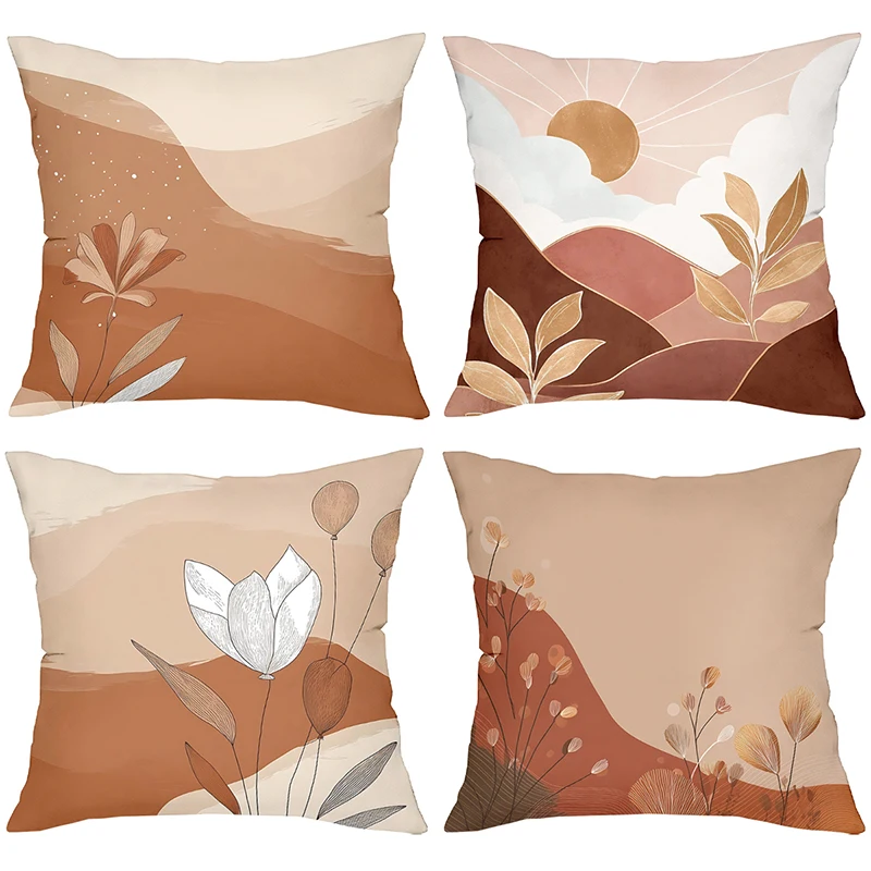 Abstract Desert Landscape Pattern Decorative Pillow Case 2D Printed Sofa Cushion Cover Modern Home Decor