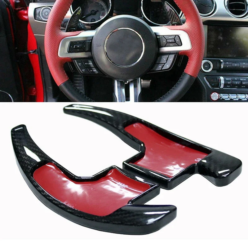 

Carbon Fiber Shift Paddle for Ford Mustang 2015 2016 2017 2018 2019 2020 Car Steering Wheel Shift Paddle Extension Cover Trim