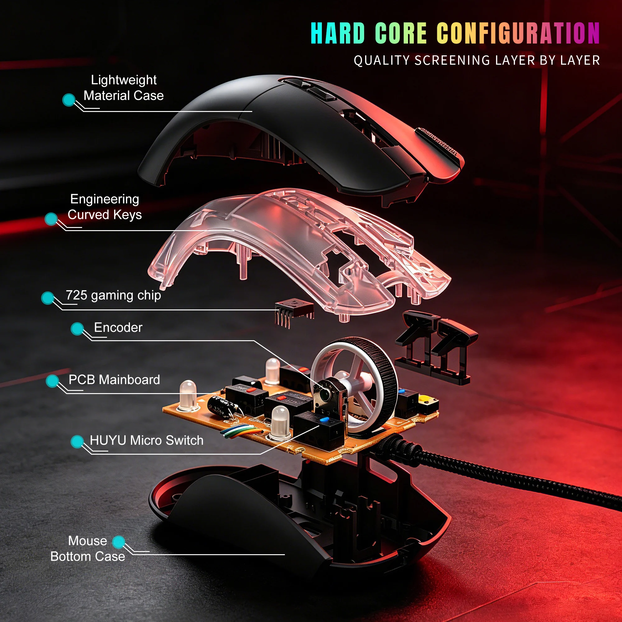 HXSJ-X1 Wired Gaming Mouse RGB Backlit ergonomics 8 button Macro optical Mouse for laptop Mac PC