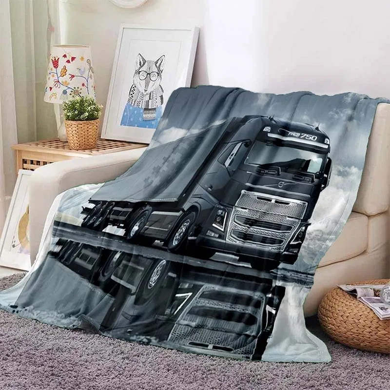 HD Volvo Trucks 3D Printed Soft Flannel Blanket, Throw Blanket for Comfortable Picnic Bed Sofa Home Bedroom Gift  throw blanket