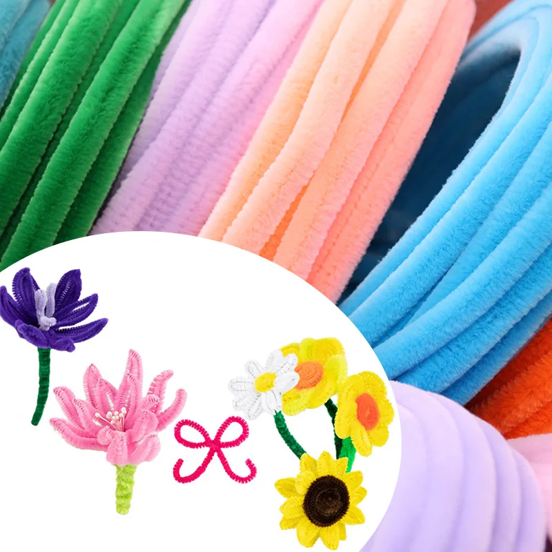 Twist Stick Hair Root Strip Doll Toy Handmade Felt Strip DIY Craft Plush Sticks Colorful Plush Bend Twist Wire Sewing Supplies