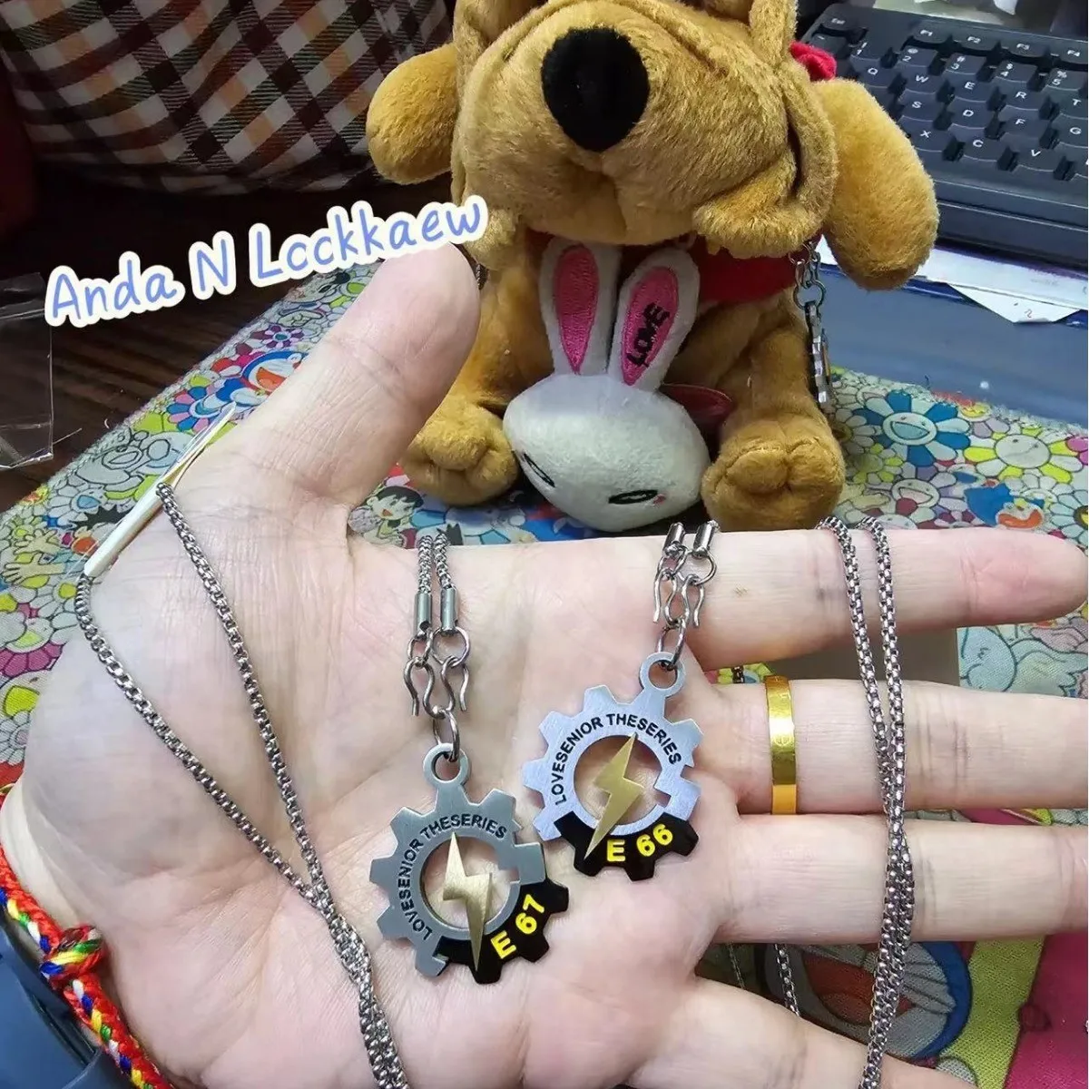 هل يمكن أن يحبني كبار الدراما التايلاندية؟ الطرفية والعتاد قلادة فاخرة بسيطة زوجين سترة سلسلة سلسلة عنق #1