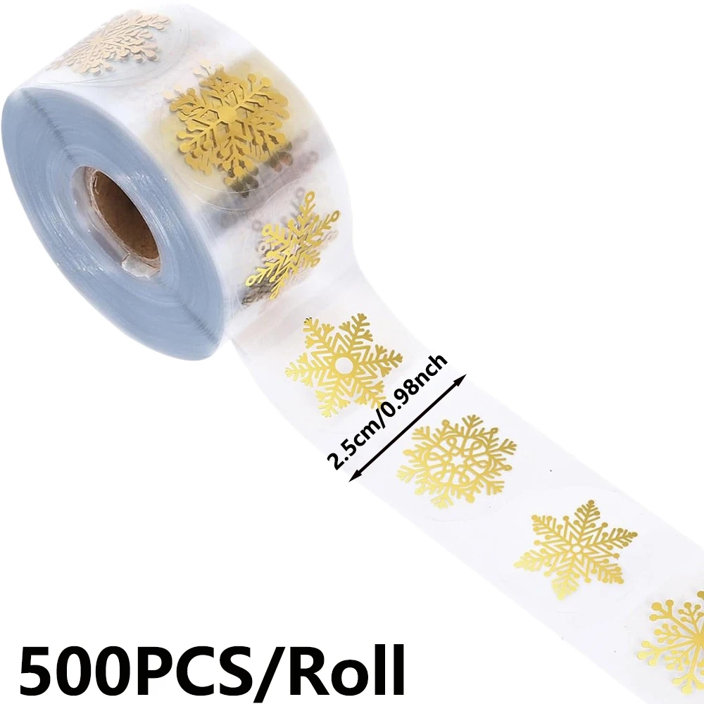 500pcs/Roll Christmas Seal Stickers, Round Labels for Holiday Gifts, Packaging Stickers for Packaging Boxes Party Supplies