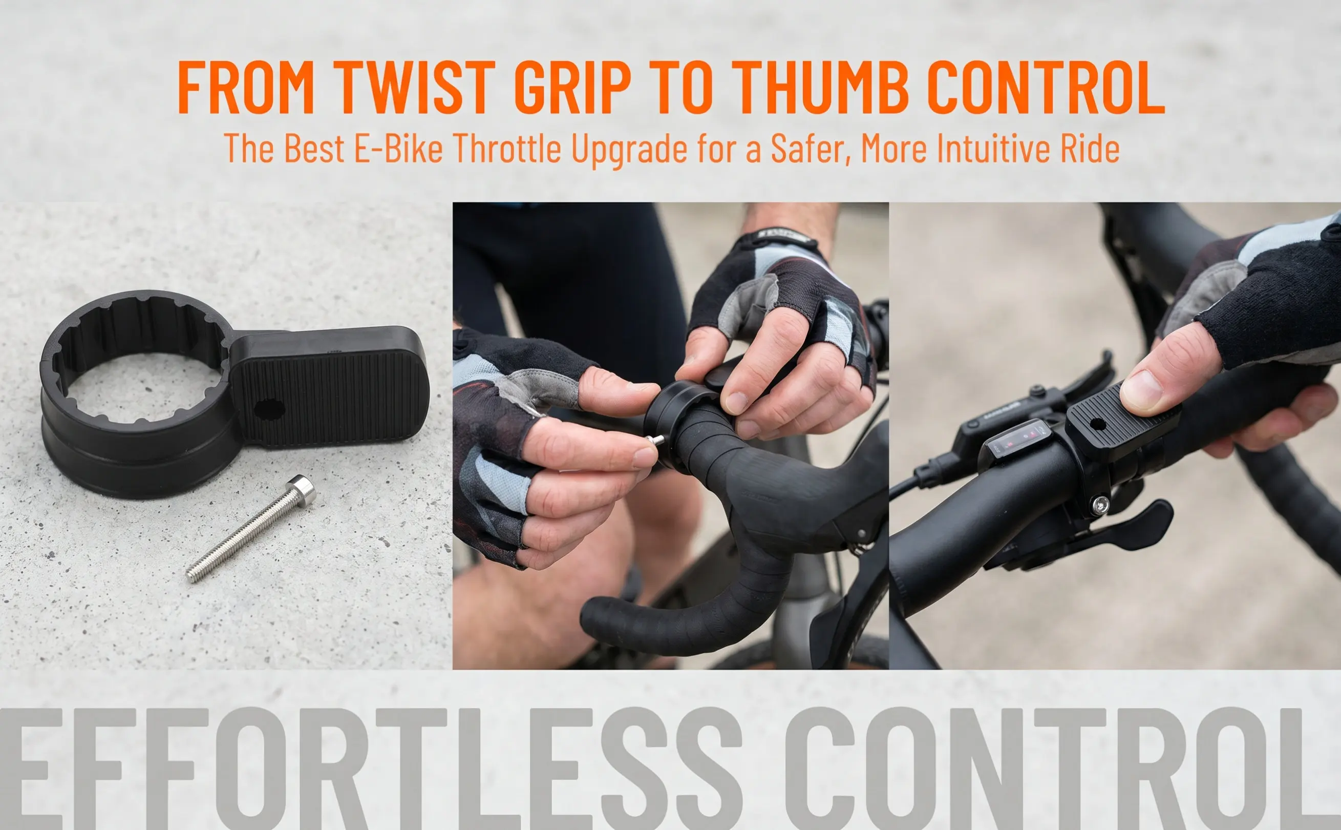 Motorcycle Thumb Throttle Adapter Kit – Plug-and-Play Handlebar Clamp for Smooth Speed Control