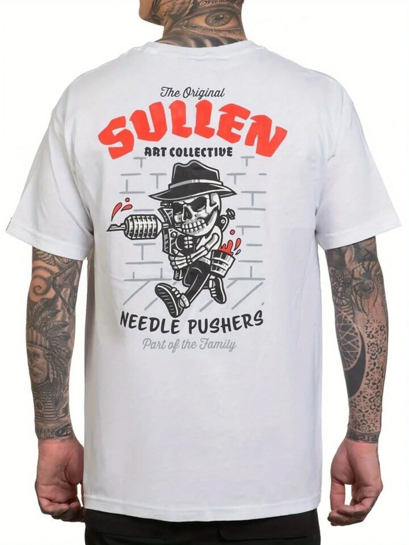

Sullen Pin Up Street Life Americana Metal Tattoo Art Mens Tee PART OF FAMILY Tee T-Shirt Men Women Summer Crew Neck Cotton Tee