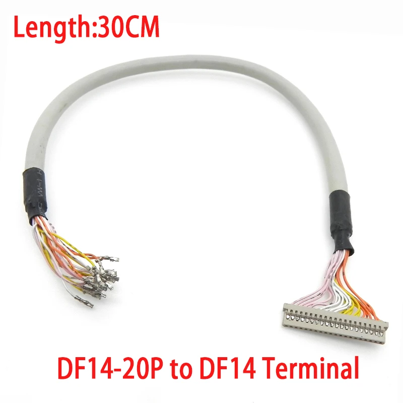 30cm Length 1.25mm 20Pin DF14 to DF14 Crimp Terminal LVDS Cable for LCD Screen & DIY Devices