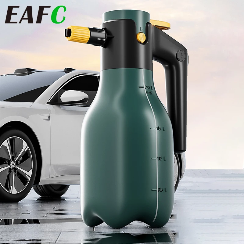 EAFC 2L Snow Foam Sprayer Portable Wireless High Pressure Washer Car Wash Water Gun Blaster Car Motorcycles Cleaning Garde
