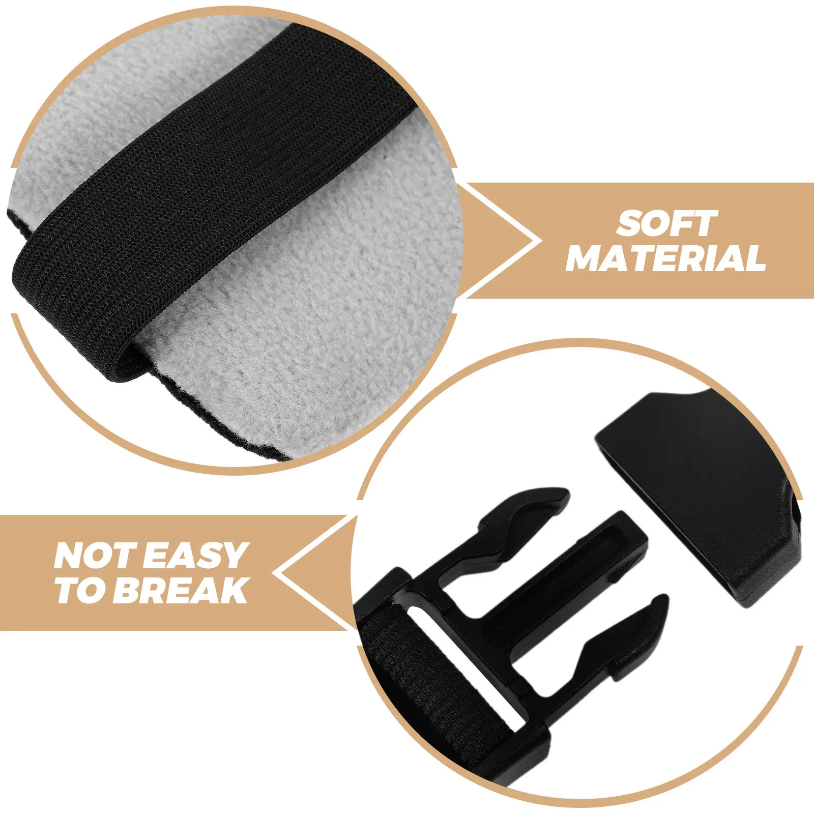 2Pcs Soft Adjustable Plane Headrest Band Wide Comfortable Sleeping Head Holder for Car Wide Headband