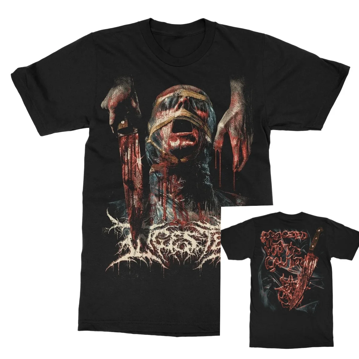 Ingested Brutal Death Metal Bloody Horror Portrait Graphic Print T Shirt Classic Band Merch Unisex T Shirt