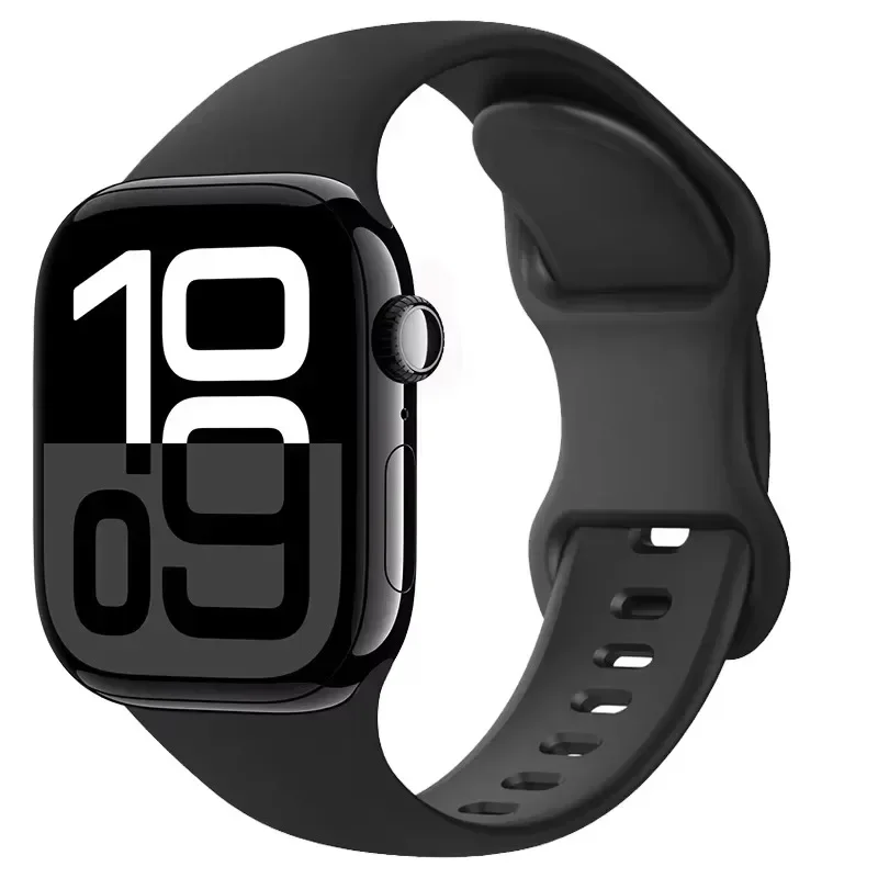 حزام سيليكون ناعم لساعة أبل باند 10 46 ملم 42 ملم الترا 2 49 ملم سوار باند iWatch 9 8 7 45 ملم 41 ملم 6 5 4 SE2 44 ملم 40 ملم حزام