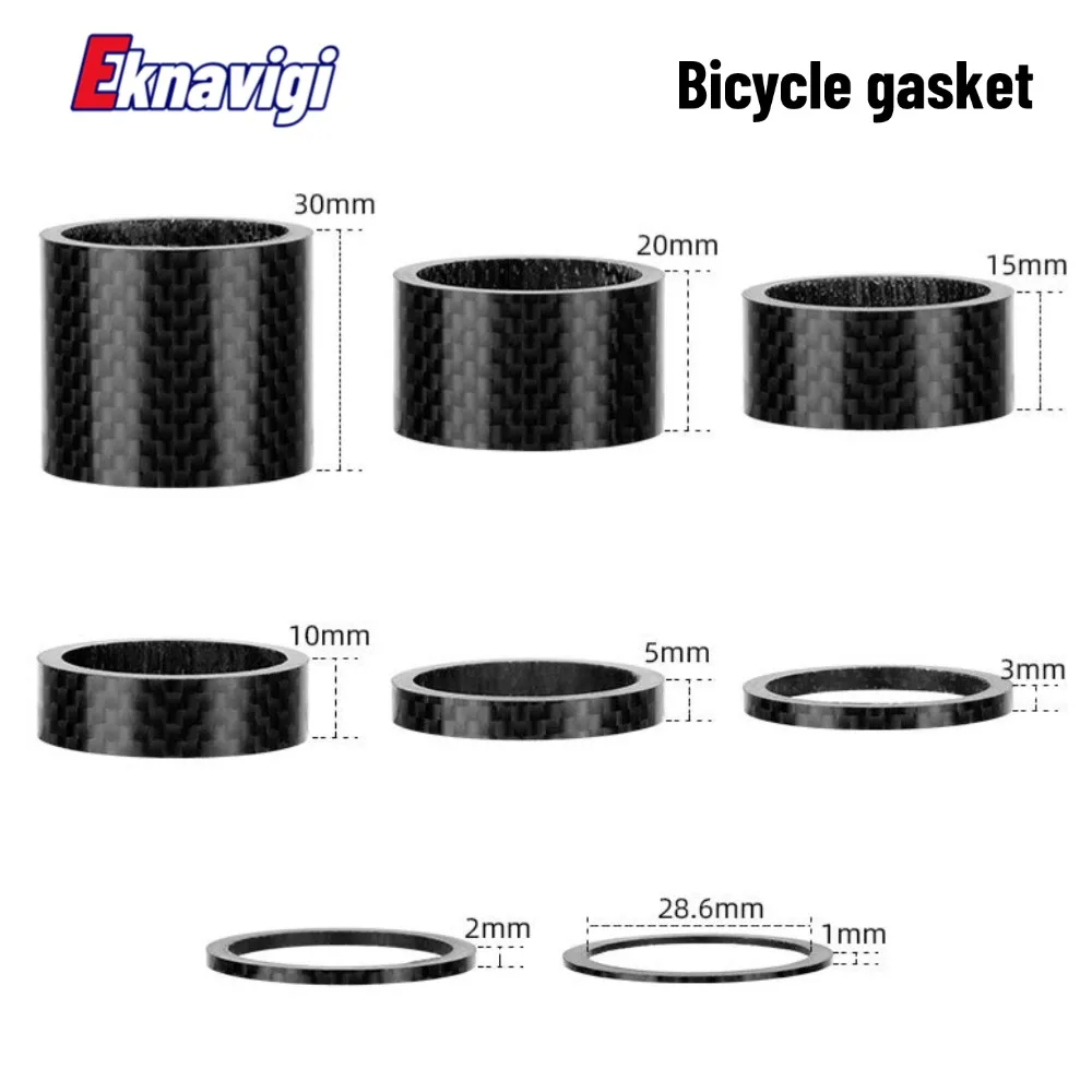 3K Carbon Fiber Bowl Set Washers Matte 28.6mm Bike Front Fork Lift Raised Washers 3\5\10\20mm