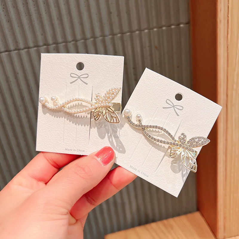 Retro Butterfly Duckbill Clip, Side Clip for Ladies, Hairpin at the Back of the Head, One-Line Clip Headwear for Women