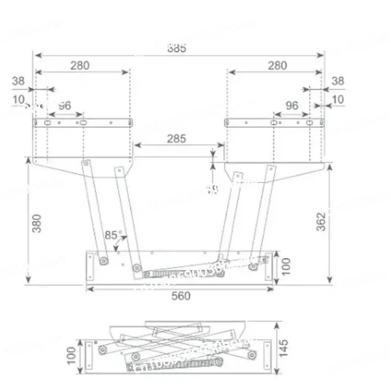 Coffee Table Lifting Frame Hydraulic Buffer Multifunctional Dual-use Dual Linkage Folding Table Hardware Accessories