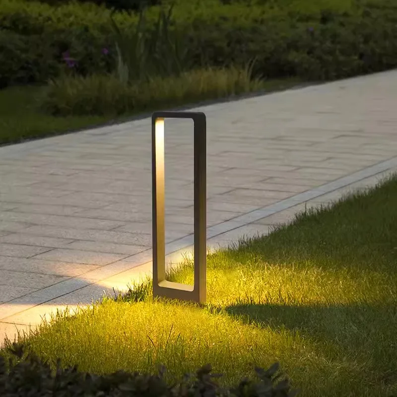 Imagem -02 - Led Outdoor Landscape Path Lights Impermeável Lawn Post Luzes Dispositivo Elétrico Preto Pátio Pátio Decoração da Garagem 7w Ip54