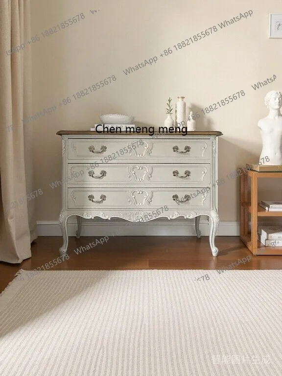 

Solid Wood Vintage Entryway Cabinet American Style Entryway Storage Shoe Cabinet Antique Carved Sideboard Customization