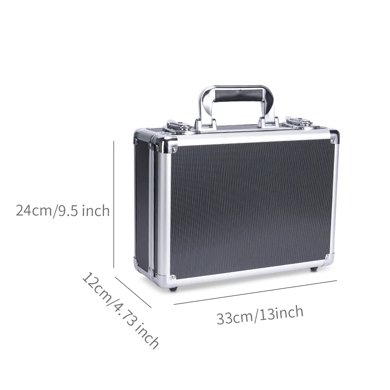 Aluminum Alloy Case Aluminium Alloy Toolbox with Handle Portable Storage Case Foam Filled Shockproof Tool Case Tools Organizer B view 2