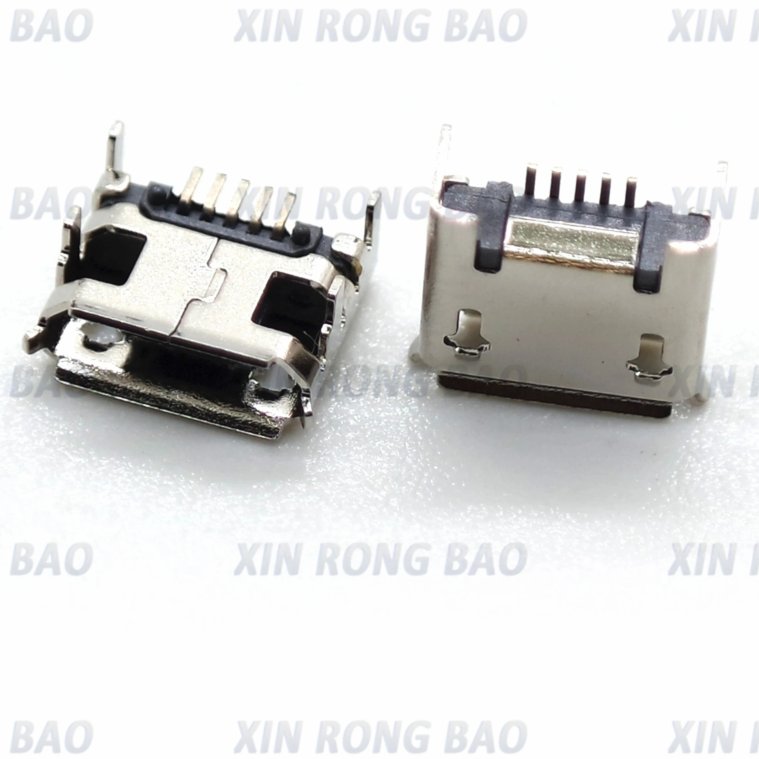 Batch 30 pieces of high-quality mobile phone charging port accessories B-type crimping micro-5p-smt-4 pin plug-in with column