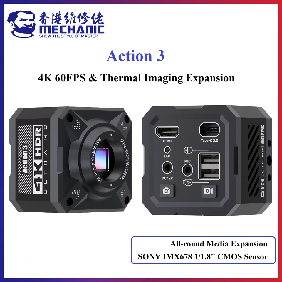 高年式2023！Ryzen3/SSD＆HDD/メ8/カメラ/DVD/フレームレス MECHANIC Action3 HD 1080P 4K 60FPS Microscope Camera HDMI/USB