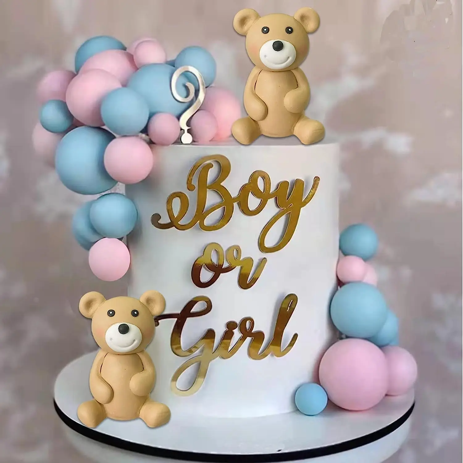 40 Pièces Boules Décoration Gâteau - Mini Ballons Cake Topper Rose Or Bleu, Déco Anniversaire, Mariage, Baby Shower