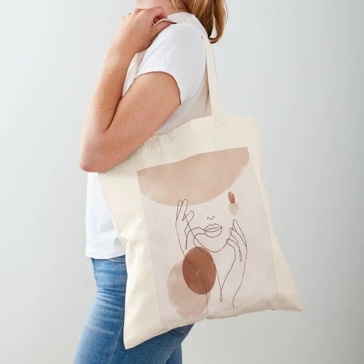 

Abstract Face Line Art Tote Bag Woman shopper bag the tote bag cute tote Fabric