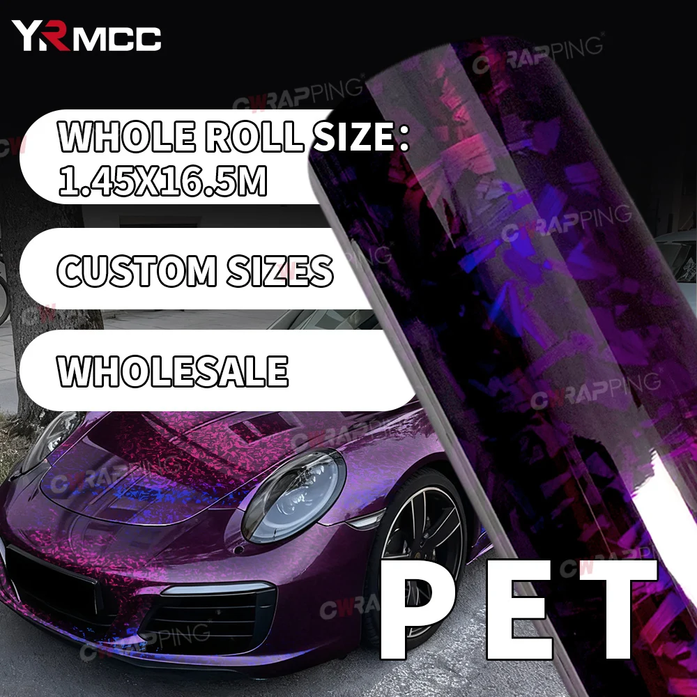 Wrap Foil Car Accessory Purple 145cmx200cm Auto Outdoor Accessories Hood Forged Carbon Wrap Exterior Styling Car Tuning Stickers